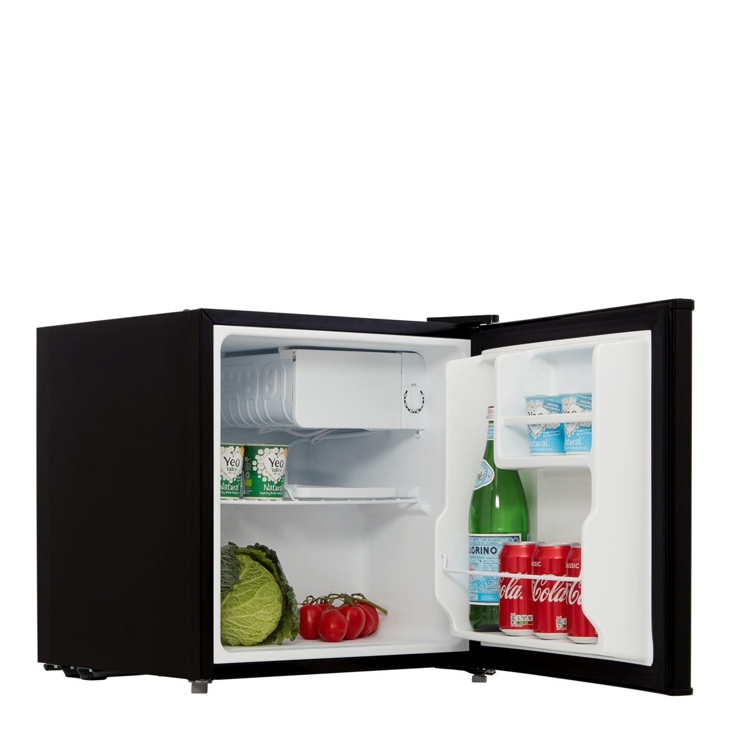 45L Table Top Mini Fridge with Chiller Box – Black
