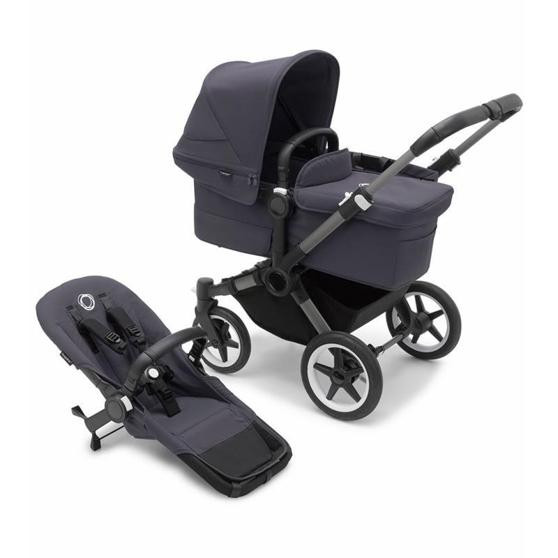 - Donkey 5 Mono Complete Single-to-Double Stroller, Graphite /Stormy Blue
