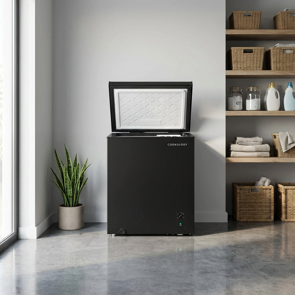 142L Freestanding Chest Freezer – Black