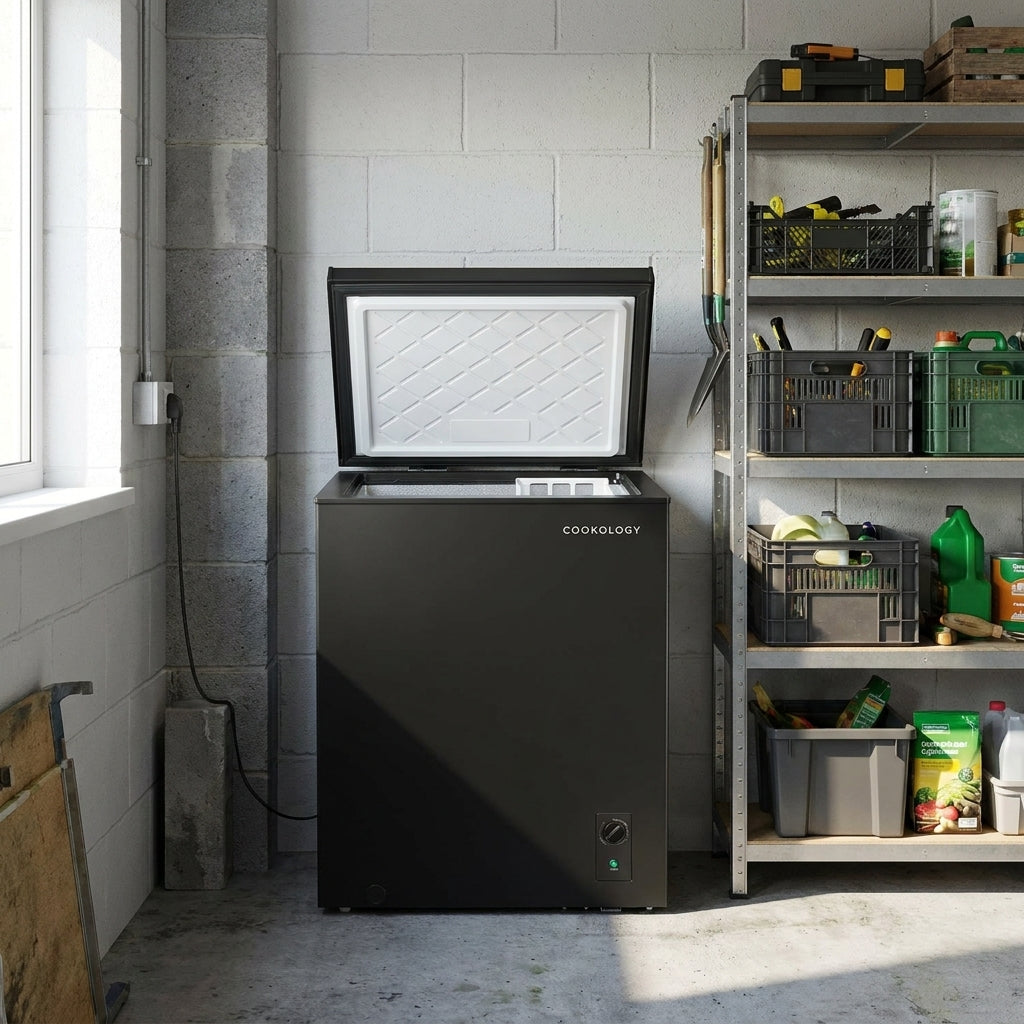 142L Freestanding Chest Freezer – Black