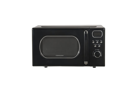 20L Freestanding Retro Microwave 800W – Black
