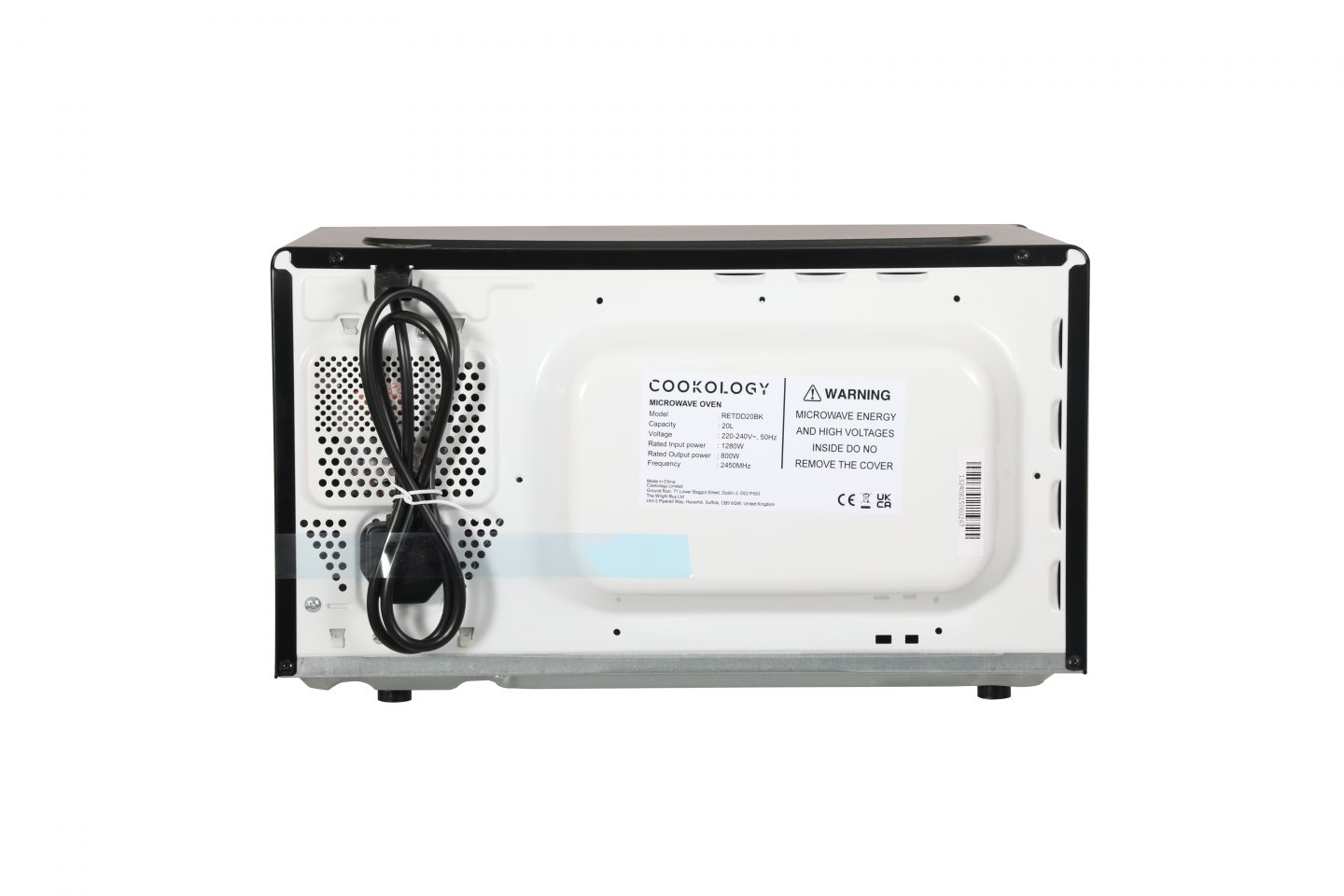 20L Freestanding Retro Microwave 800W – Black