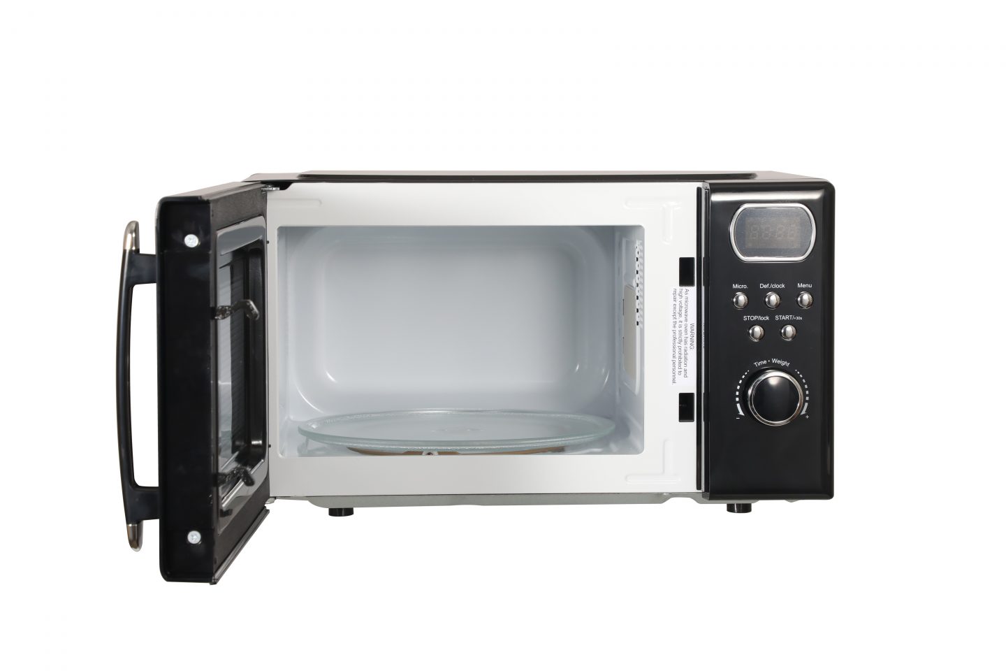 20L Freestanding Retro Microwave 800W – Black