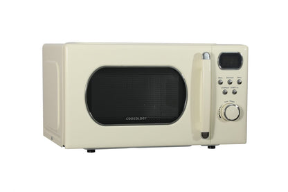 20L Freestanding Retro Microwave 800W – Cream