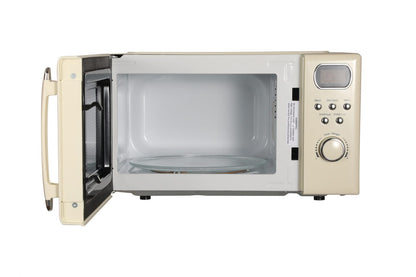 20L Freestanding Retro Microwave 800W – Cream