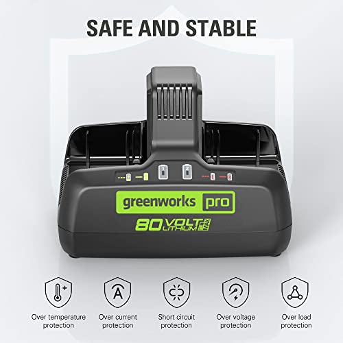 Greenworks PRO 80V 42” Electric Zero Turn Lawn Mower, Includes (6) 5.0Ah Batteries and (3) Dual Port Turbo Chargers