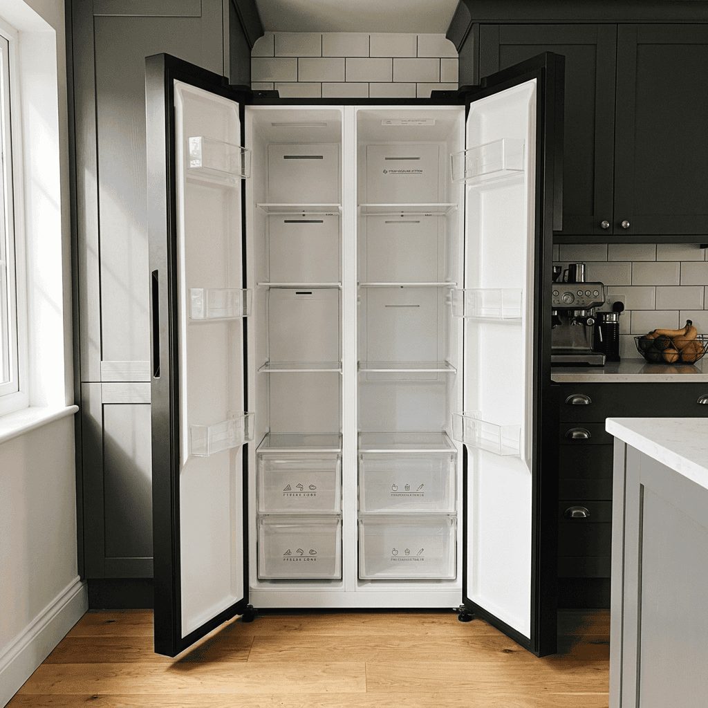 460L Freestanding Side-by-Side Fridge Freezer 60/40 – Black