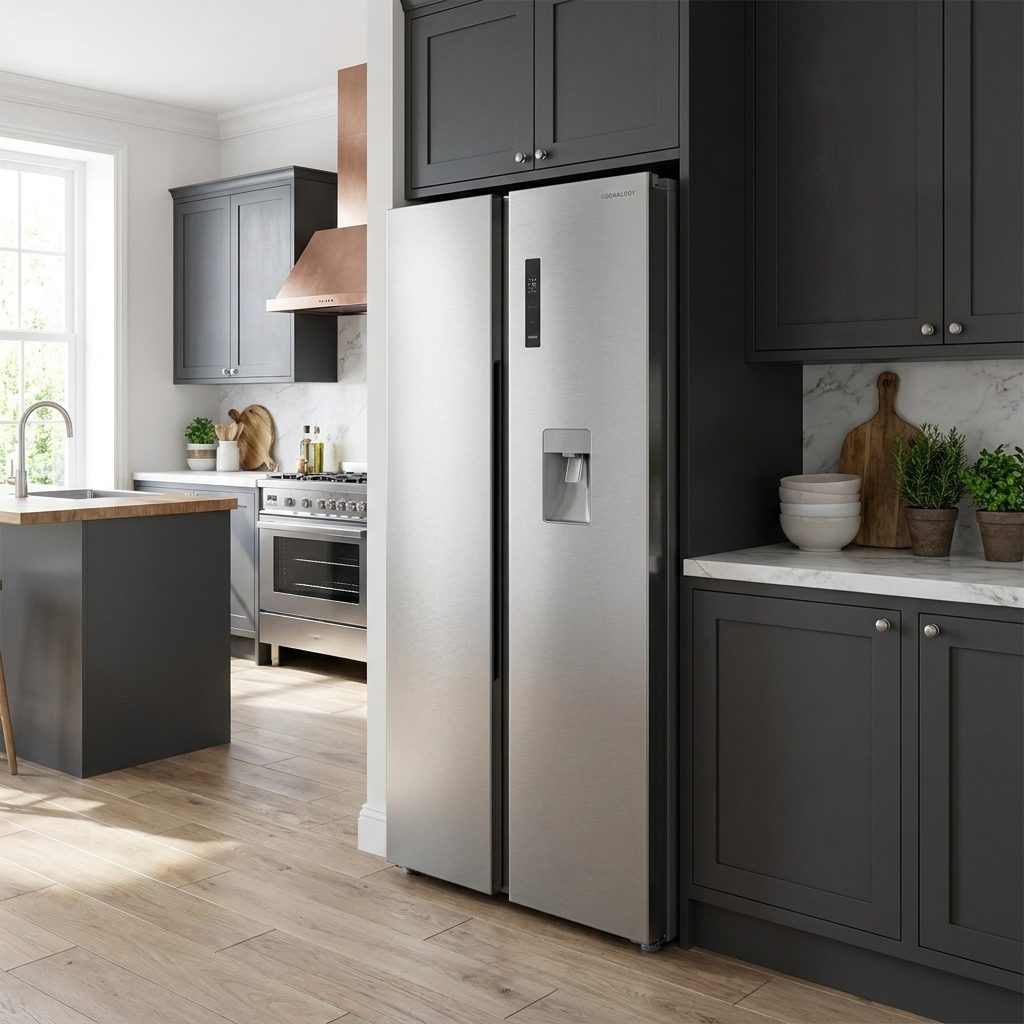 548L Freestanding Fridge Freezer 65/35 with Water Dispenser – Stainless Steel