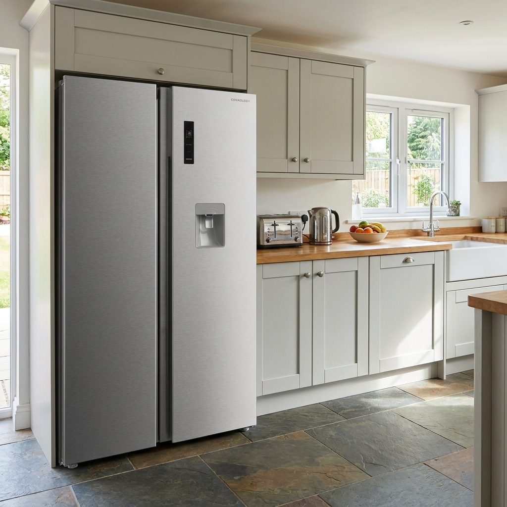 548L Freestanding Fridge Freezer 65/35 with Water Dispenser – Stainless Steel
