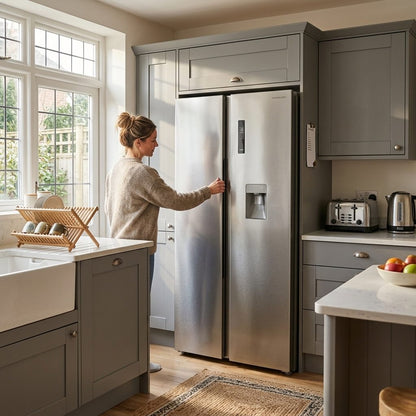 548L Freestanding Fridge Freezer 65/35 with Water Dispenser – Stainless Steel