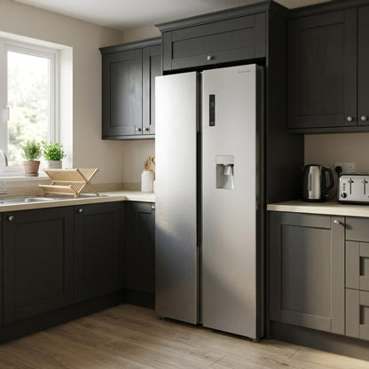 548L Freestanding Fridge Freezer 65/35 with Water Dispenser – Stainless Steel