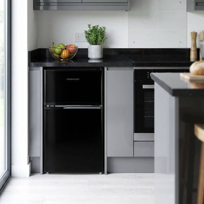 87L Freestanding Under Counter Fridge Freezer 70/30 – Black