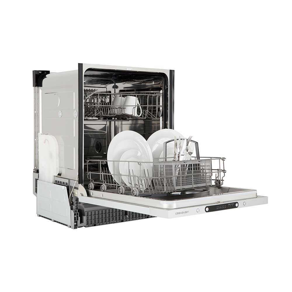 Under Counter Integrated 138L Fridge 97L Freezer & 12 Place Dishwasher Pack – White
