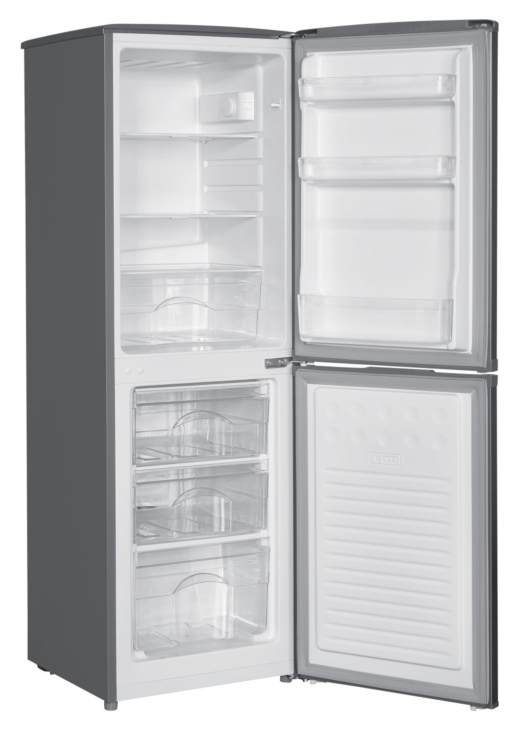 142L Freestanding Fridge Freezer 50/50 – Stainless Steel