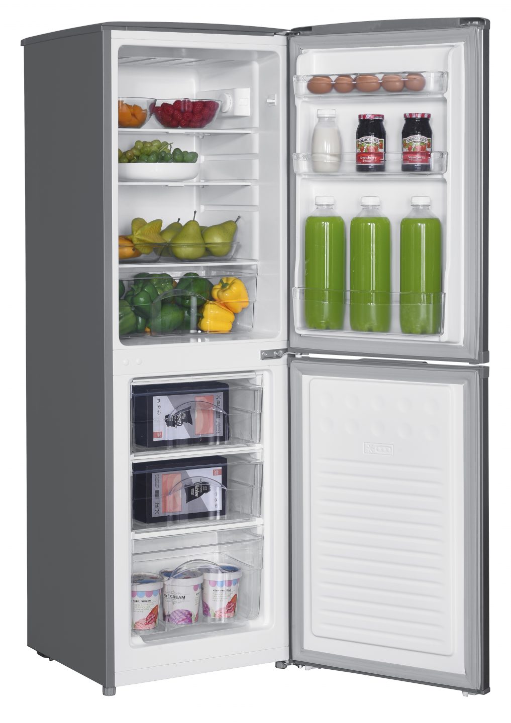 142L Freestanding Fridge Freezer 50/50 – Stainless Steel