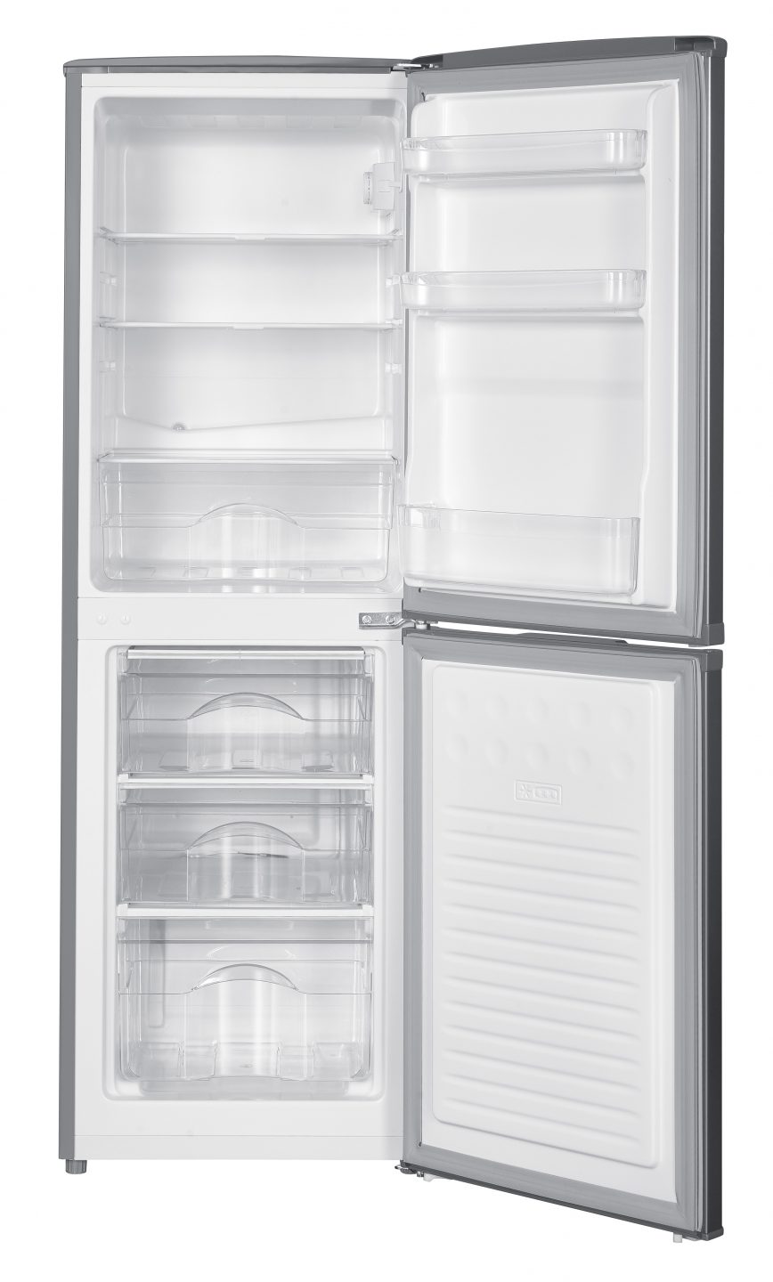 142L Freestanding Fridge Freezer 50/50 – Stainless Steel