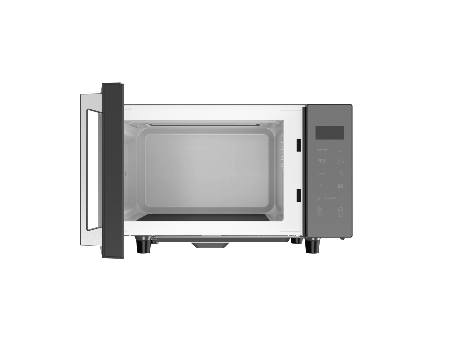 23L Flatbed Microwave with Grill 800W – Grey