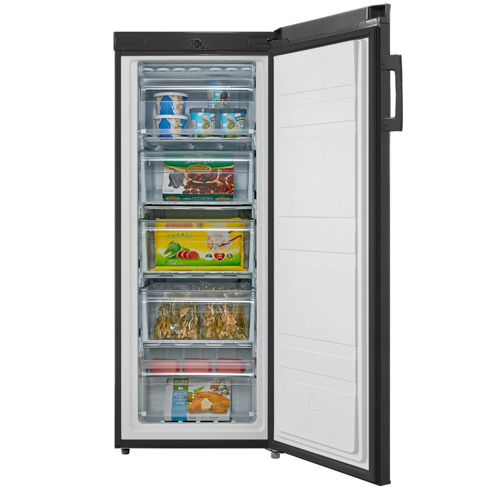 160L Freestanding Tall Larder Freezer – Black