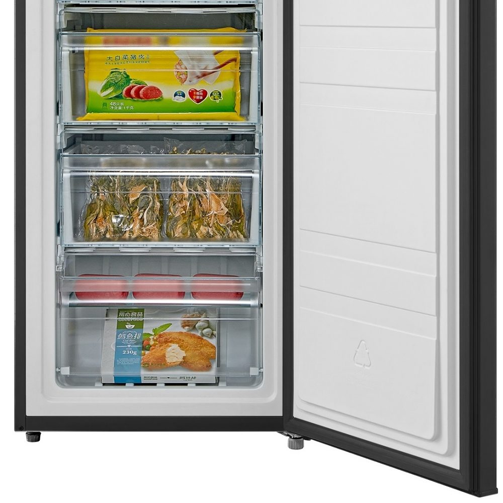 160L Freestanding Tall Larder Freezer – Black