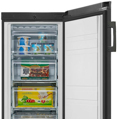 160L Freestanding Tall Larder Freezer – Black