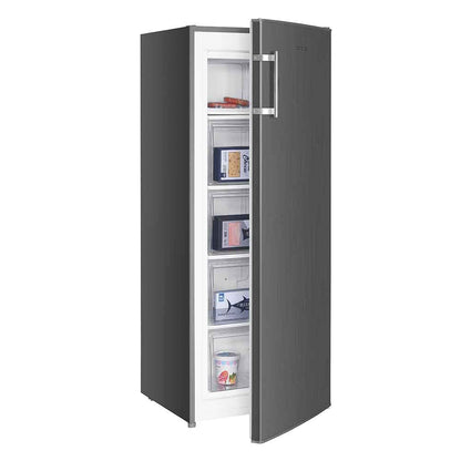 168L Freestanding Tall Larder Freezer – Stainless Steel