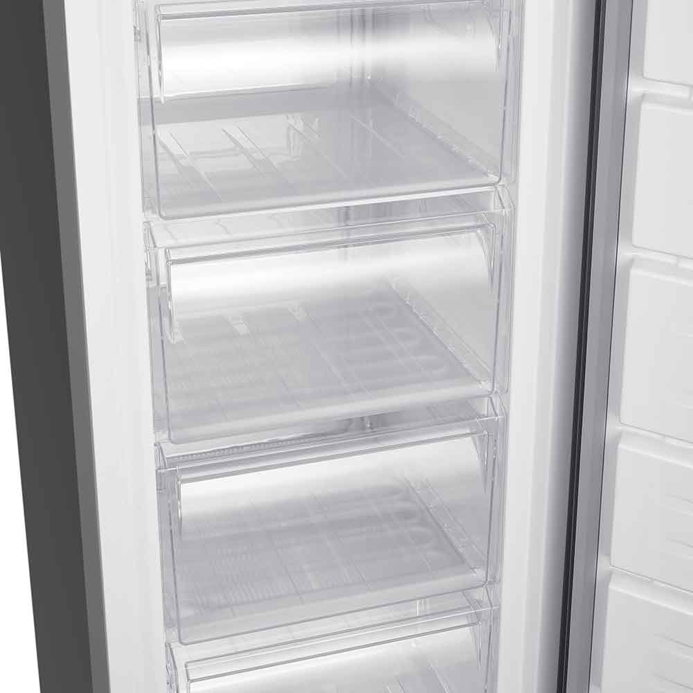 168L Freestanding Tall Larder Freezer – Stainless Steel