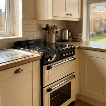 Cream Retro Freestanding Double Oven