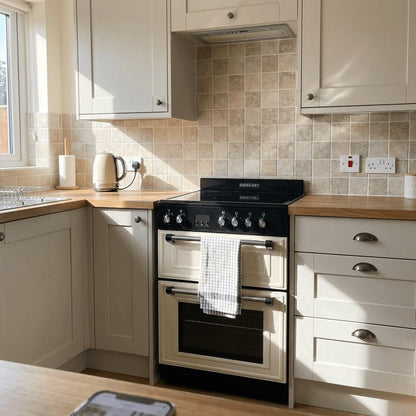 Cream Retro Freestanding Double Oven