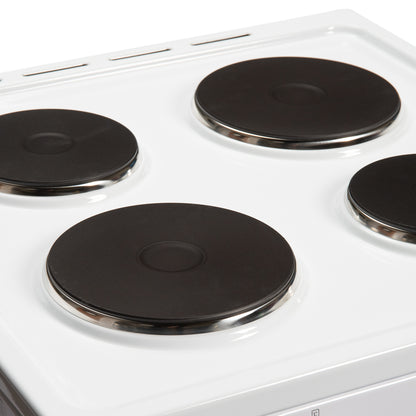 62L Cooker Single Oven & 4 Zone Hob Freestanding A Energy Rated – White