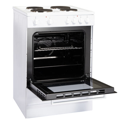 62L Cooker Single Oven & 4 Zone Hob Freestanding A Energy Rated – White