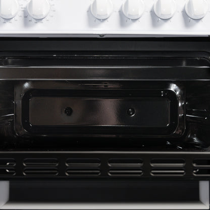 50cm Electric Cooker Freestanding Double Oven & 4 Ring Hob A Energy Rated – White