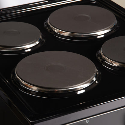 50cm Electric Freestanding Cooker Single Oven & 4 Ring Hob A Energy Rated – Black