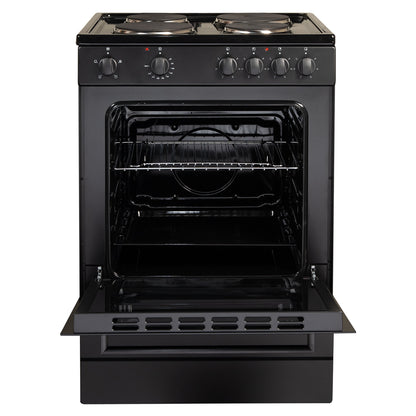 62L Freestanding Single Cooker with Hot Plate A Energy Rated – Black