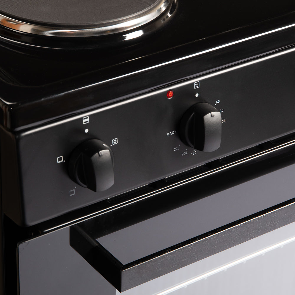 62L Freestanding Single Cooker with Hot Plate A Energy Rated – Black
