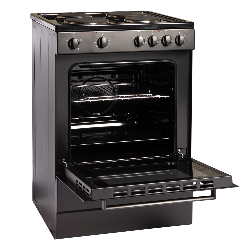 62L Freestanding Single Cooker with Hot Plate A Energy Rated – Black