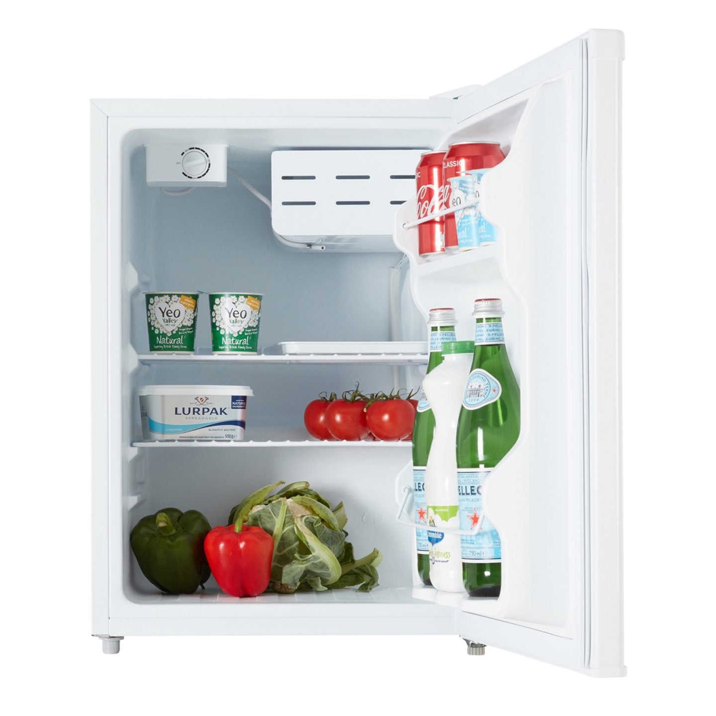 65L Table Top Mini Fridge with Chiller Box – White