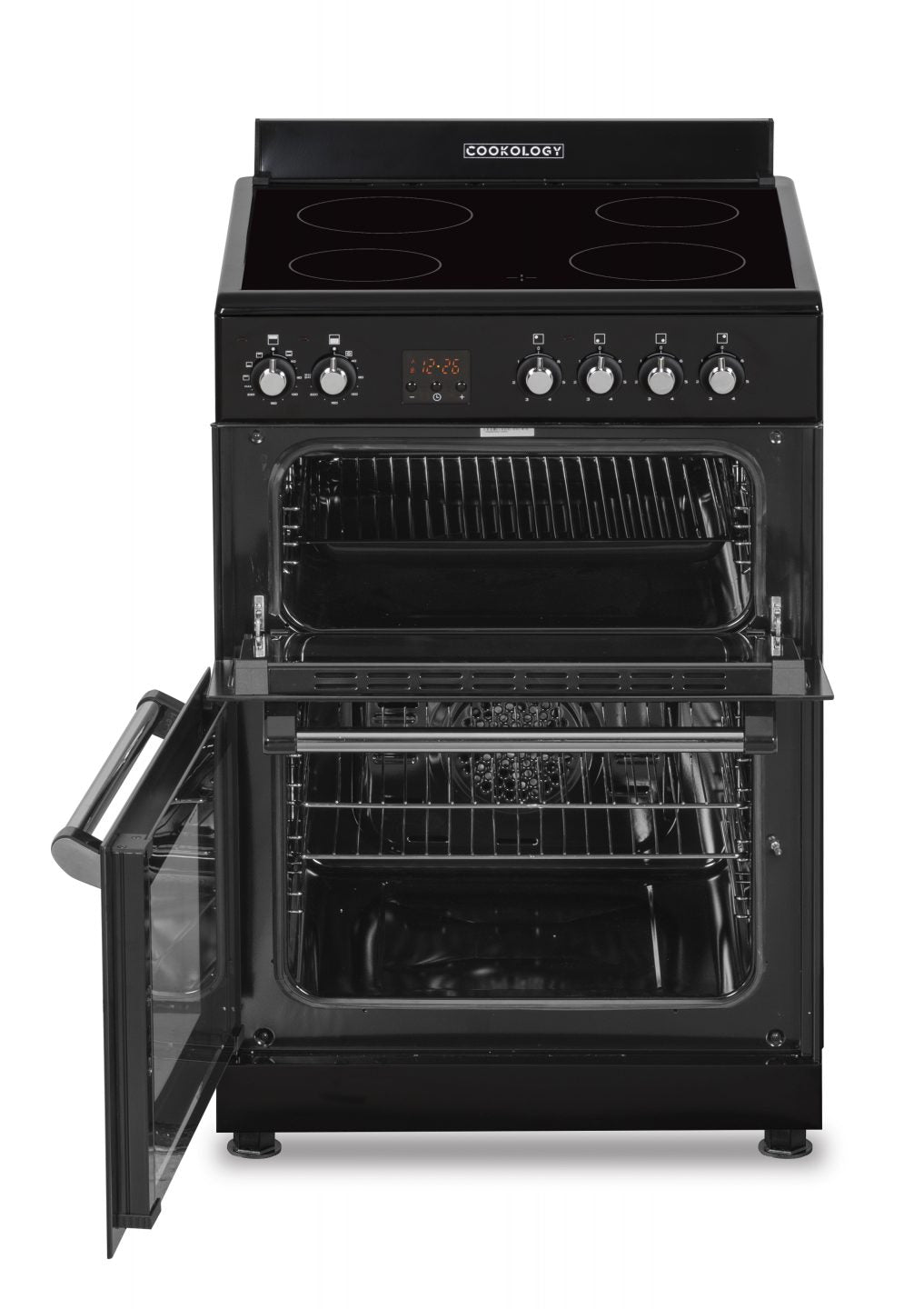 60cm Freestanding Double Oven – Black
