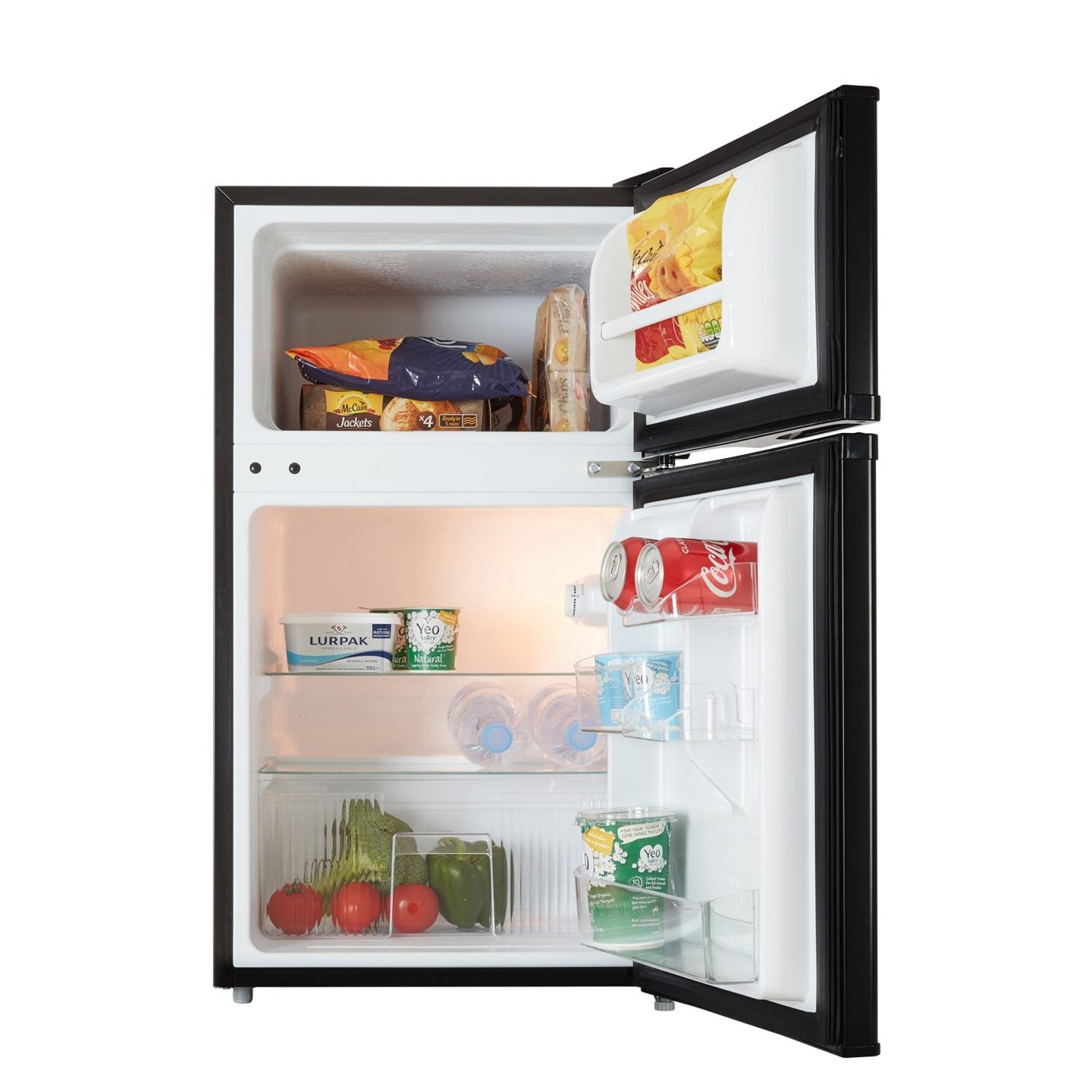87L Freestanding Under Counter Fridge Freezer 70/30 – Black