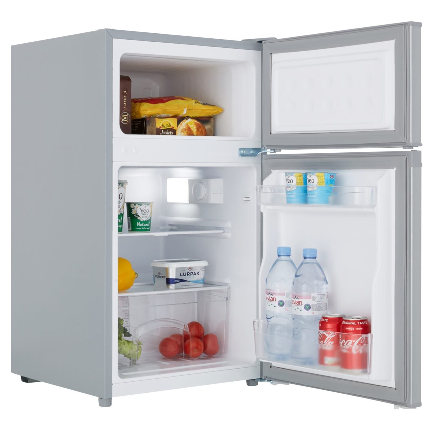 87L Freestanding Under Counter Fridge Freezer 70/30 – Silver