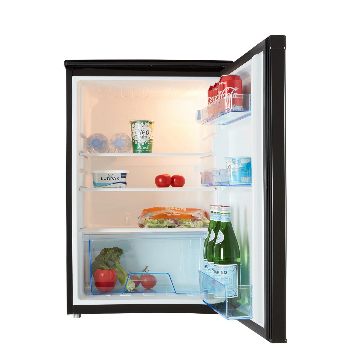 55cm Freestanding Side-by-Side Undercounter Fridge Freezer Pack – Black