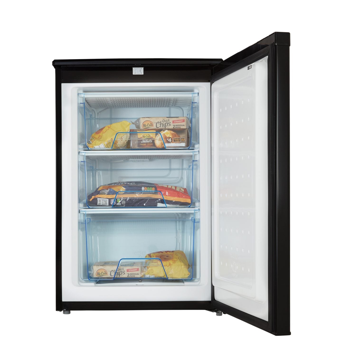 55cm Freestanding Side-by-Side Undercounter Fridge Freezer Pack – Black