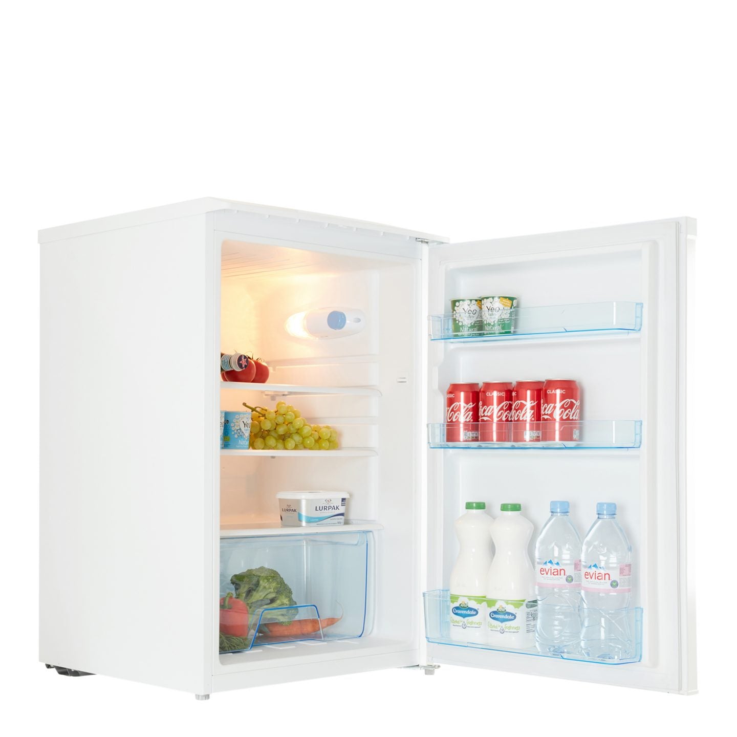 55cm Freestanding Side-by-Side Undercounter Fridge Freezer Pack – White