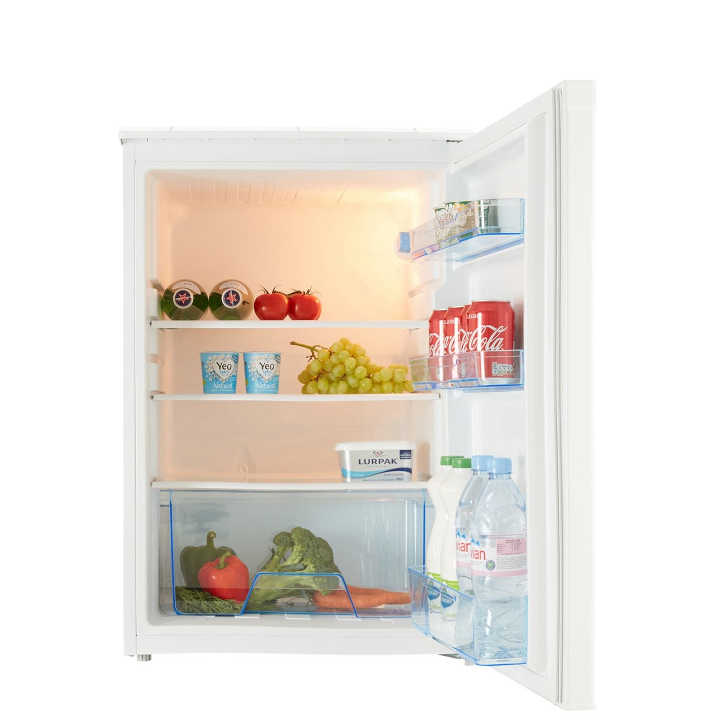 55cm Freestanding Side-by-Side Undercounter Fridge Freezer Pack – White