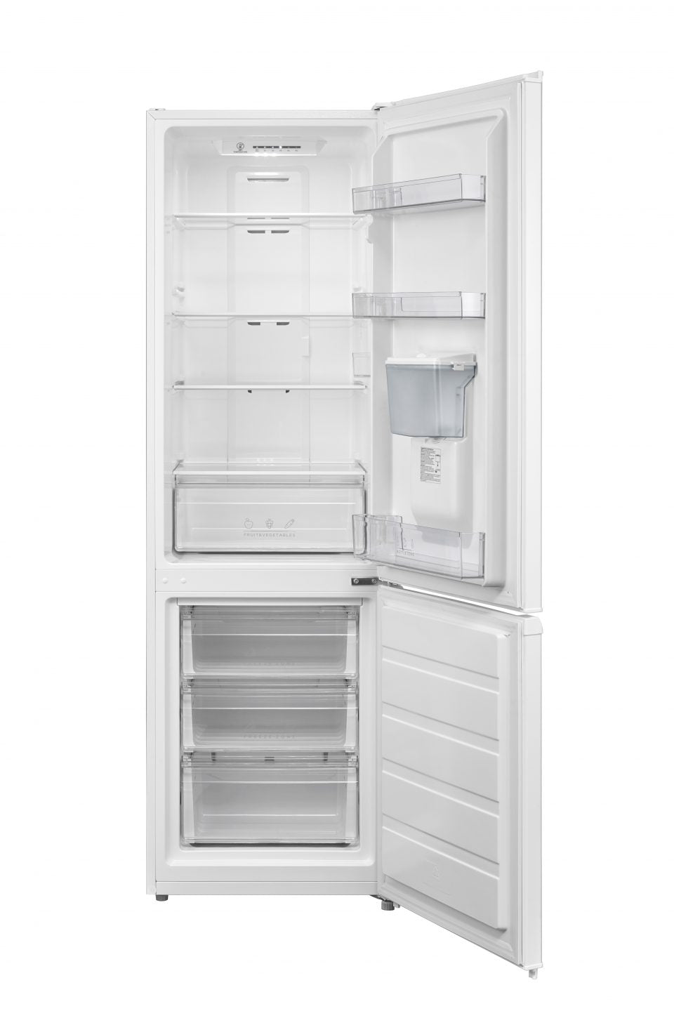 270L Freestanding Fridge Freezer 75/25 with Water Dispenser – White