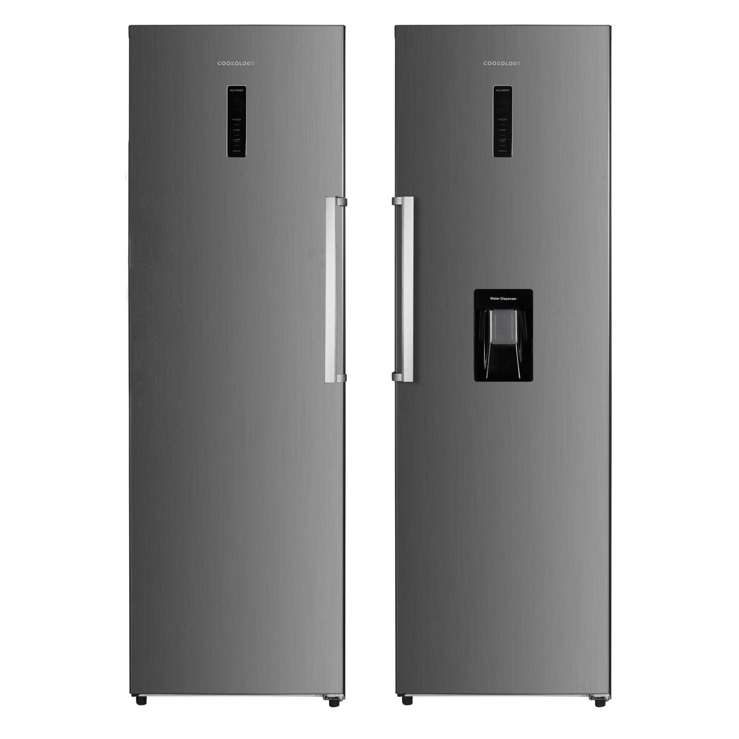 Bundle – 356L Inox Fridge with Water Dispenser & 274L Inox Freezer – Stainless Steel