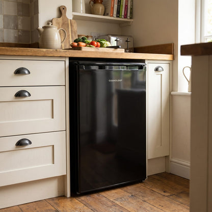 130L Freestanding Under Counter Fridge – Black