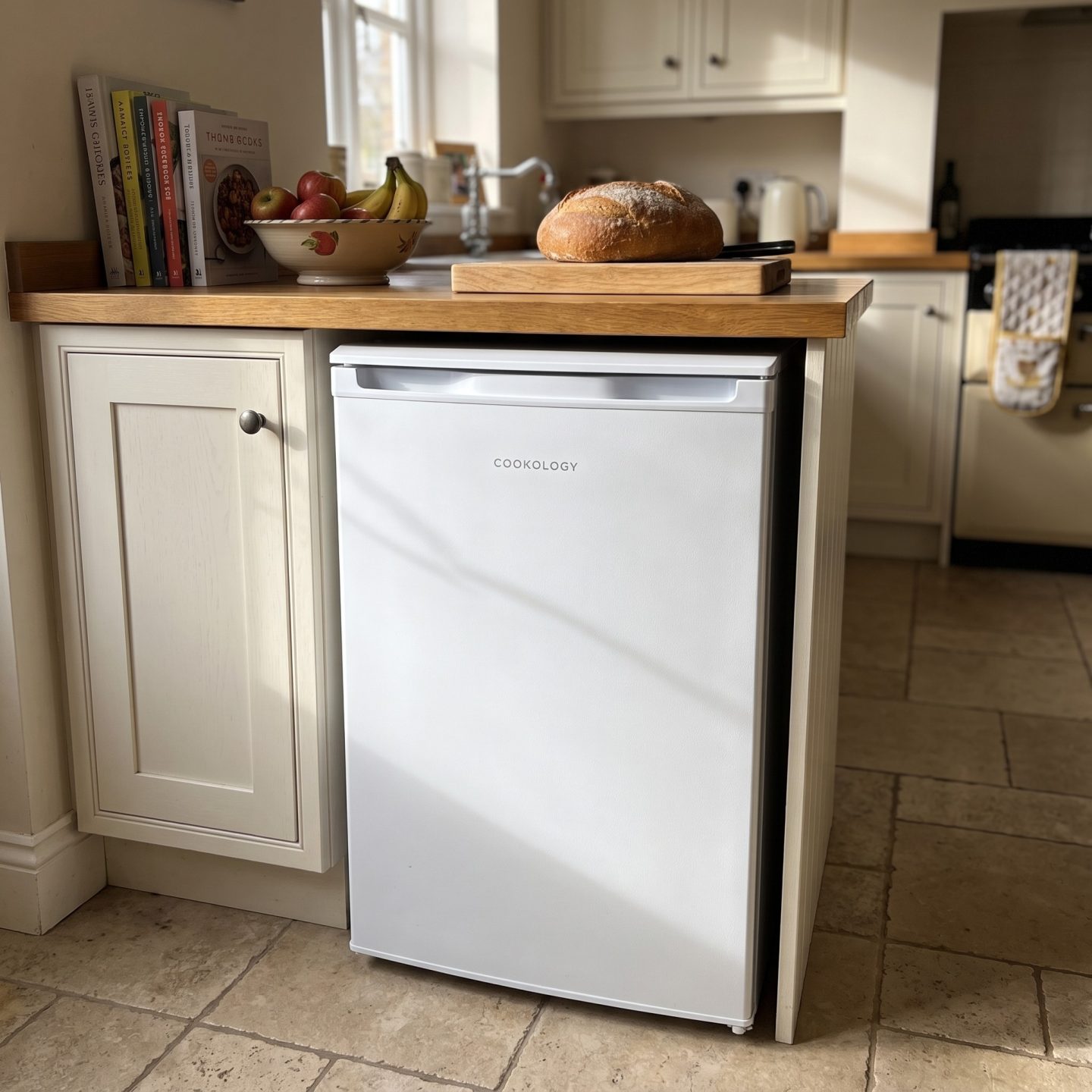 130L Freestanding Under Counter Fridge – White