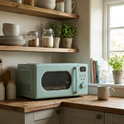 20L Freestanding Retro Microwave 800W – Mint Green