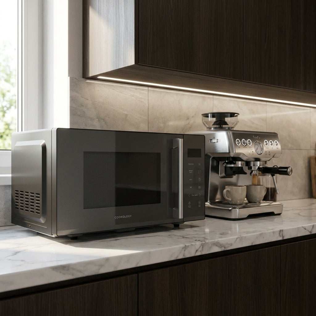 23L Flatbed Microwave with Grill 800W – Grey
