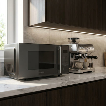 23L Flatbed Microwave with Grill 800W – Grey